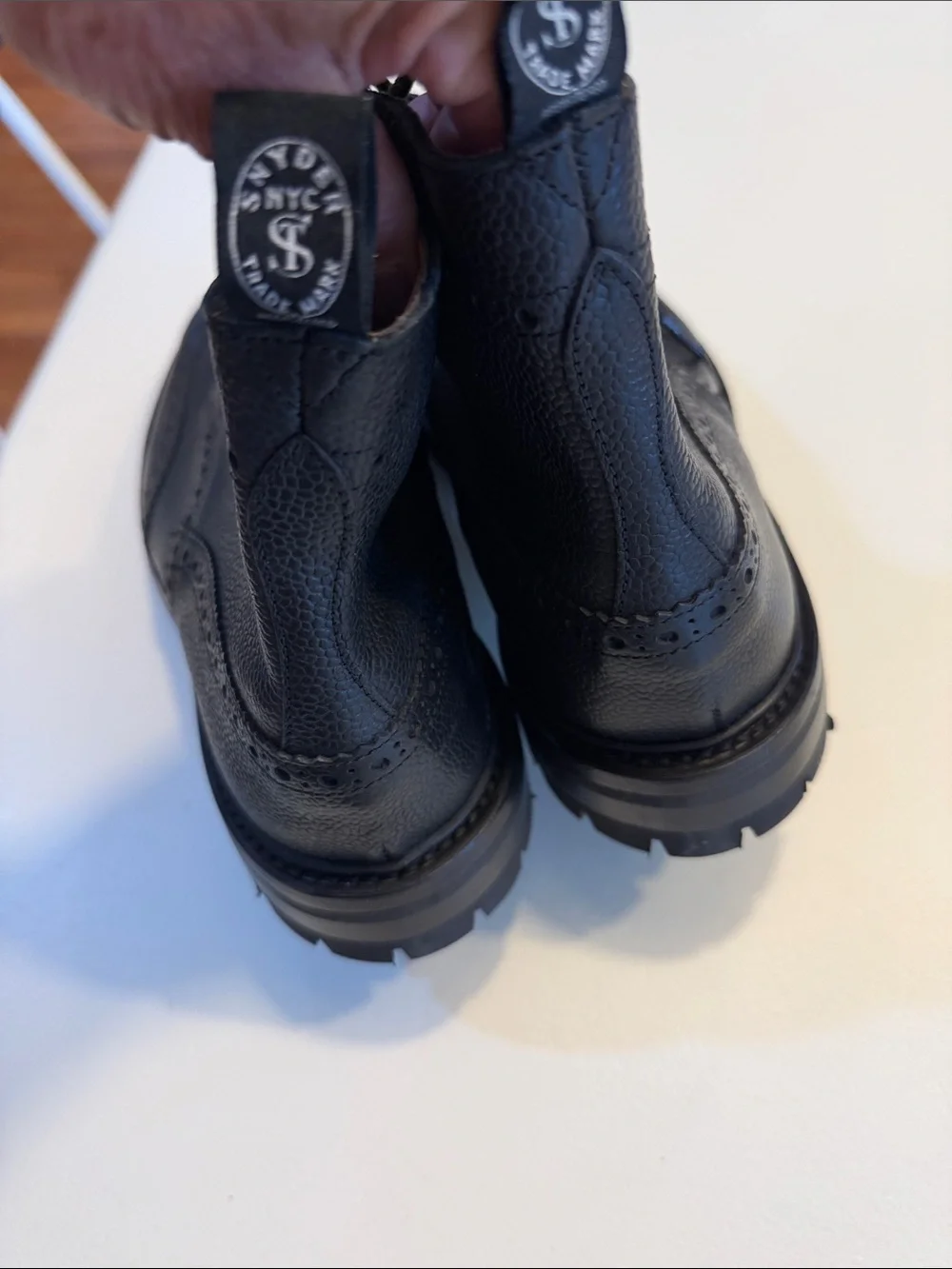 Todd Snyder Trickers Black Leather  Lace-Up Boots Sz 9.5.  New. No box.  Bag1